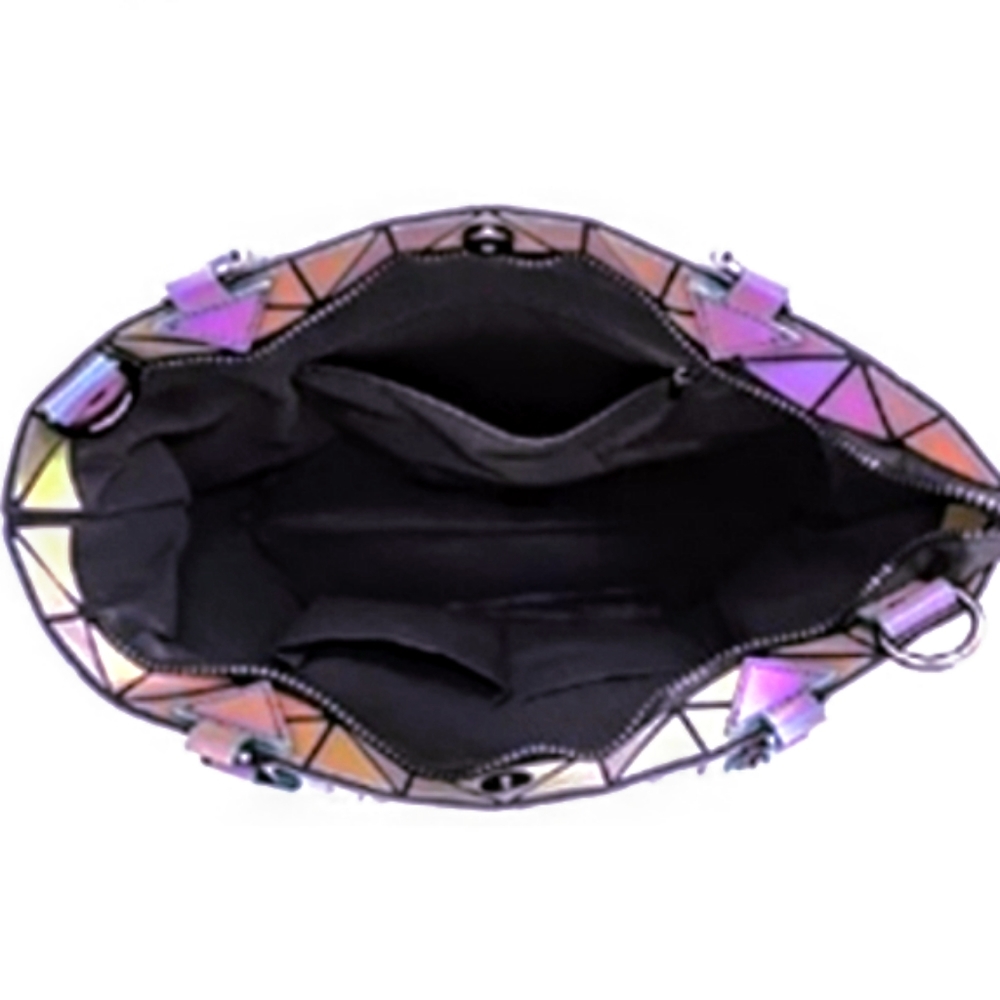 Luminous Holographic Geometric Pattern Shoulder or Crossbody Bag - Picture 4 of 4